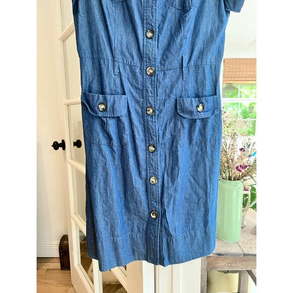 Spence Denim Button-Down Dress, Size 10 - Picture 5 of 6